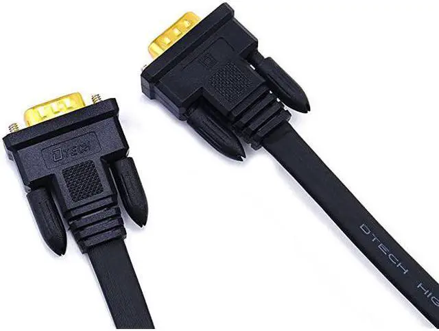 Alt view image 4 of 6 - Flat Thin Extra Long VGA Cable 100 ft Male to Male 15 Pin Connector Computer Monitor Cord 1080p High Resolution 31 Meter Black
