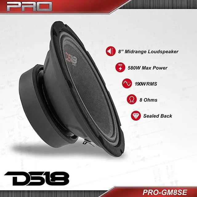 Alt view image 2 of 6 - PROGM8SE Loudspeaker 8 Midrange Sealed Back 480W Max 140W RMS 8 Ohms Premium Quality Audio Door Speakers for Car or Truck Stereo Sound System 1 Speaker