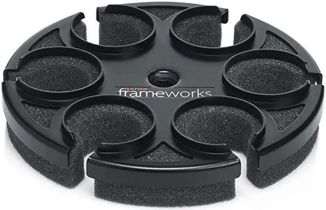 Alt view image 3 of 7 - Frameworks Mic Stand Adapter to Hold up to 6 Microphones Fits Both Wired and Wireless GFWMIC6TRAY
