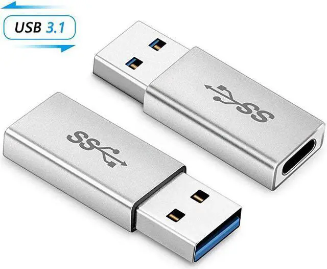 Main image of USB 3.1 Type C Female to USB A Male Adapter (2 Pack), Type A to C USB 3.1 Female to USB A Female Adapter Converter Support Data Sync and Charging