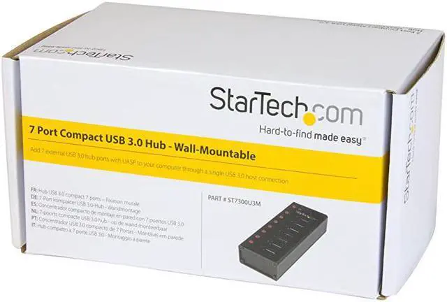 Alt view image 3 of 3 - com 7 Port USB 30 Hub 5 Gbps Metal Enclosure Desktop or Wall Mountable Rugged amp industrial Powered USB Expander and Splitter Hub ST7300U3M