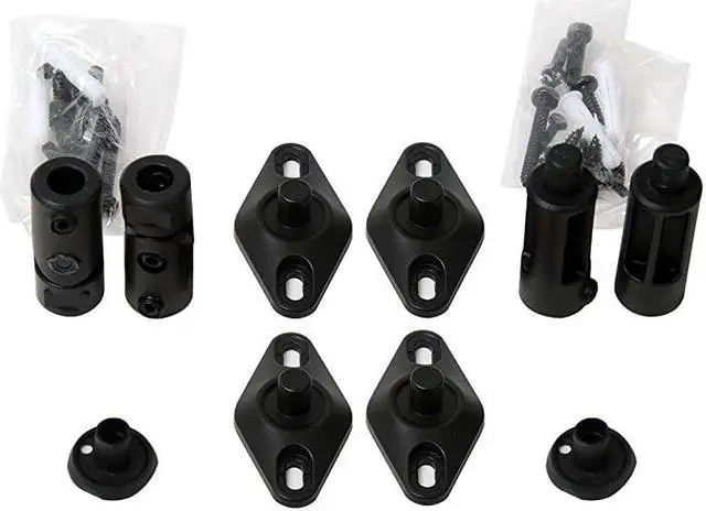 Main image of 4 Black Universal Satellite Speaker Mounts Brackets for Walls and Ceilings 1VE Black 4 Pack
