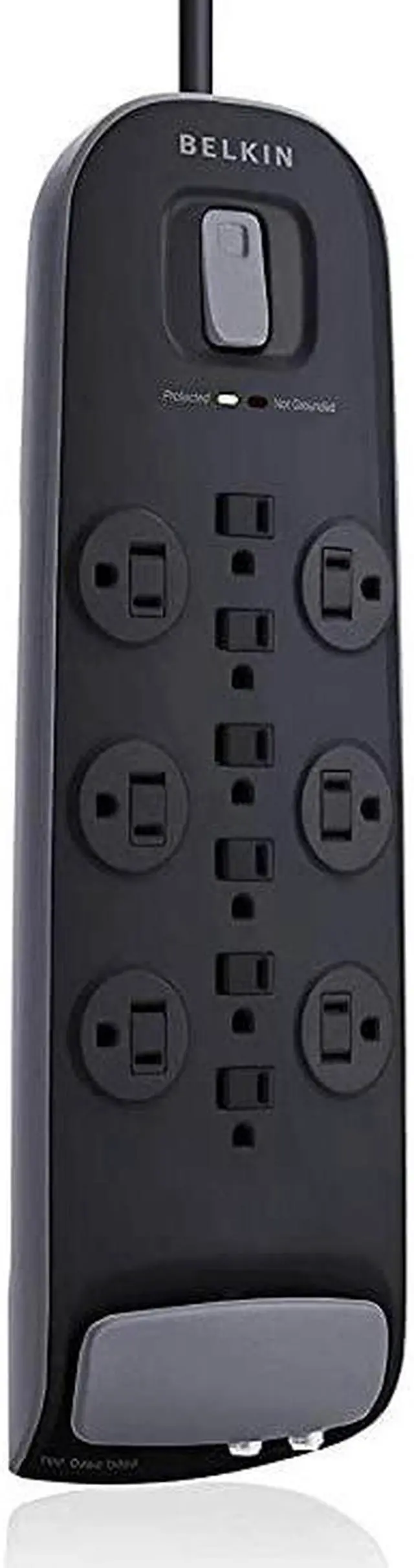 Alt view image 4 of 4 - 12Outlet Power Strip Surge Protector wFlat Plug 8ft Cord Ideal for Computers Home Theatre Appliances Office Equipment 4000 Joules