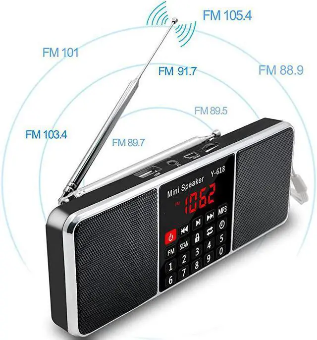 Alt view image 5 of 7 - Multifunction Digital FM Radio Media Speaker MP3 Music Player Support TF Card USB Drive with LED Screen Display and Setting Timing Shutdown Function Black