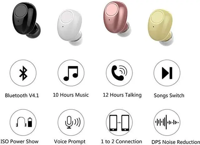 Alt view image 4 of 4 - Bluetooth Earpiece10 Hrs PlaytimeWireless Headphone Mini Bluetooth Headset HandsFree Car EarphoneCell PhoneV41 Bluetooth Earbud for iPhone Samsung Android Phone PC TV Audiobook Pink