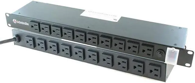 Main image of MS2015 20 Outlet 19 Inch Wide Rack Mount Power Strip Distribution Unit PDU 15 Amp 120V15A 15ft Power Cord 1U Rackmount