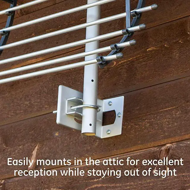 Alt view image 5 of 7 - Pro Attic Mount TV Antenna Attic Long Ran Antenna Directional Antenna Digital HDTV Antenna 4K 1080P VHF UHF Compact Design Mounting Pole Included 33692