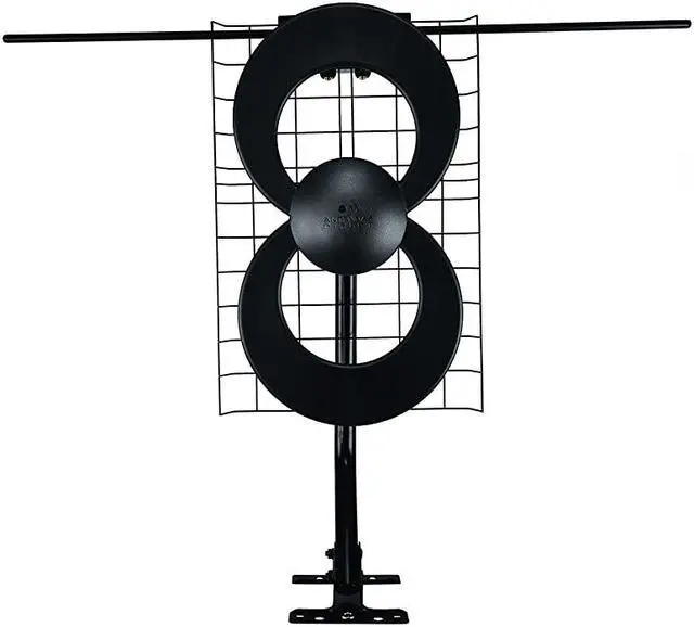 Alt view image 2 of 6 - ClearStream 2V TV Antenna 60+ Mile Range UHFVHF Multidirectional Indoor Attic Outdoor Mast wPivoting BaseHardware Adjustable Clamp Sealing Pads 4K Ready Black C2VCJM