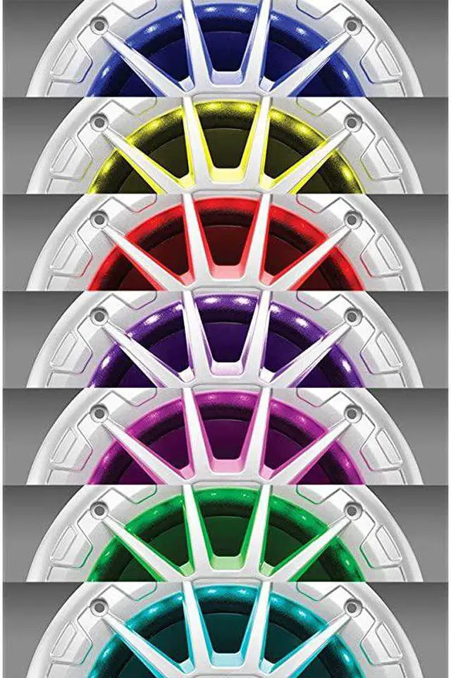 Alt view image 2 of 6 - MRGB65S 65 Inch Marine Speakers Weatherproof 200 Watts Per Pair 100 Watts Each MultiColor Illumination Full Range 2 Way Sold In Pairs SILVER