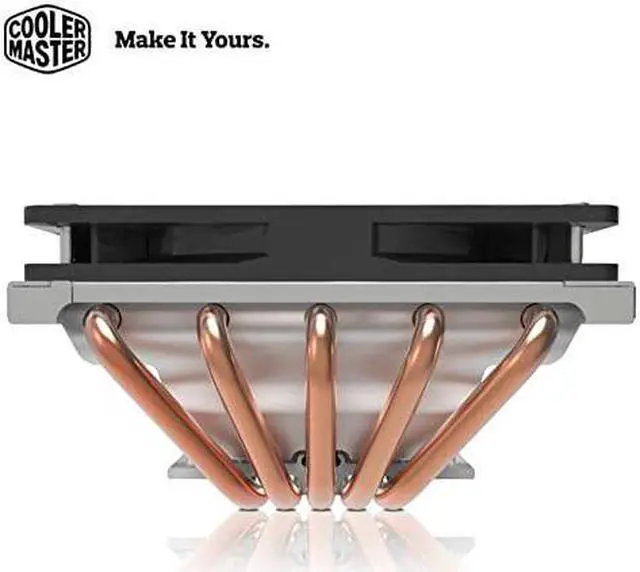 Alt view image 7 of 7 - Master GeminII M5 LED 2U Low Profile CPU with 5 Direct Contact Heatpipes XtraFlo 120 Slim Fire Red LED PWM Cooling Fan for Intel AMD RRT52016PK GeminII M5