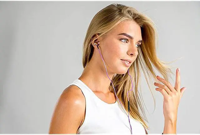 Alt view image 4 of 5 - NRG 30 Wood Earbuds Wired In Ear Headphones with Microphone for Computer amp Laptop Ear Phones for Android with Stereo Sound Blue amp Gray
