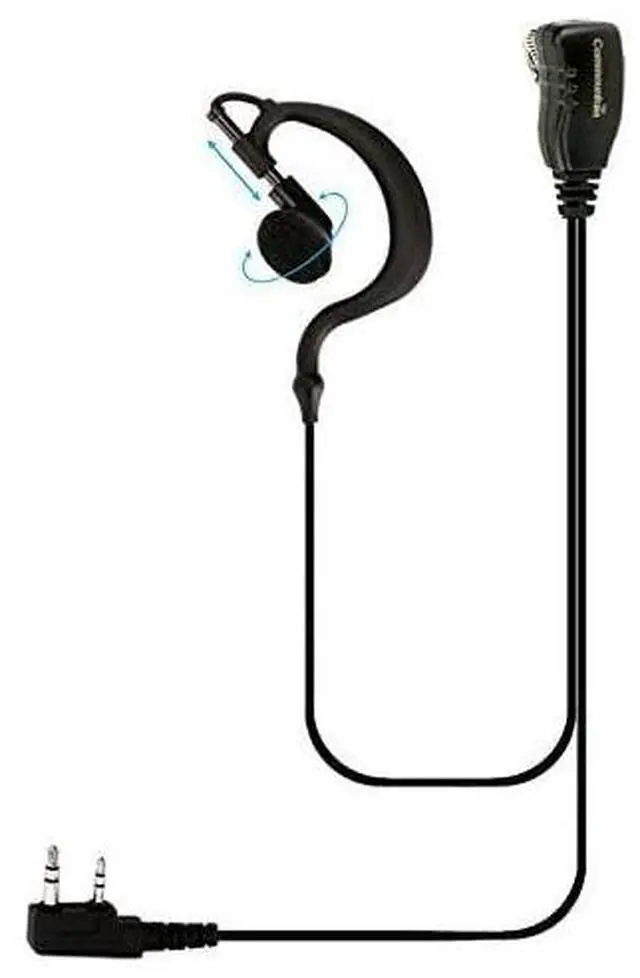 Main image of Wire Earhook Earpiece for Baofeng Radios BF-F8HP BF-F9 UV-82 UV-82HP UV-82C UV-5R UV-5R5 UV-5RA UV-5RE UV-5X3 V2+ and BTECH Retevis TYT Wouxun Kenwood Radios, G Shape Headset