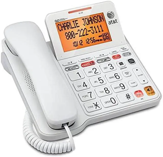 Alt view image 2 of 4 - CL4940 Corded Standard Phone with Answering System and Backlit Display White
