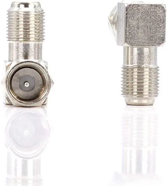 Alt view image 2 of 7 - Coaxial Cable Right Angle Connector | 100 Pack | for Tight Corners and Flat Panel TV Mounting 90 Degree F Type Adapter for Coax Cable and Wall Plates