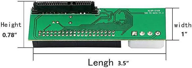 Alt view image 5 of 6 - SATA Female to 40 pin Male 35 inch IDE Adapter for PC and Mac Computer to SATA Hard Drive Interface AdapterSATA F35 M Big
