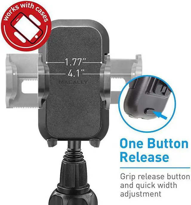 Alt view image 4 of 7 - Car Cup Holder Phone Mount Secure Fit for Phones up to 41 Wide Cup Phone Holder for Car with Flexible Gooseneck 360° Rotatable Cradle Universal Vehicle Fitment Cell Phone Cup Holder
