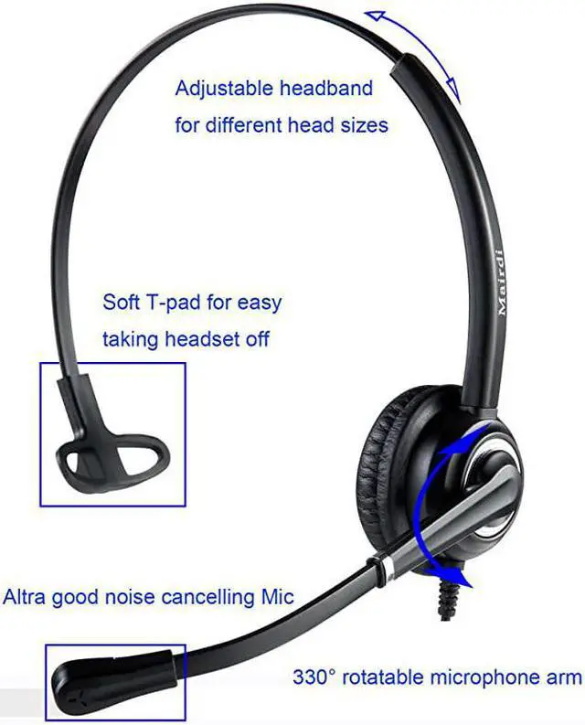 Alt view image 3 of 6 - Headset with RJ9 Jack 35mm Connectors for Landline Deskphone Cell Phone PC Laptop Office Headset for Cisco IP Phone Call Center Office Work for Cisco 7941 7965 6941 7861 8811 8961