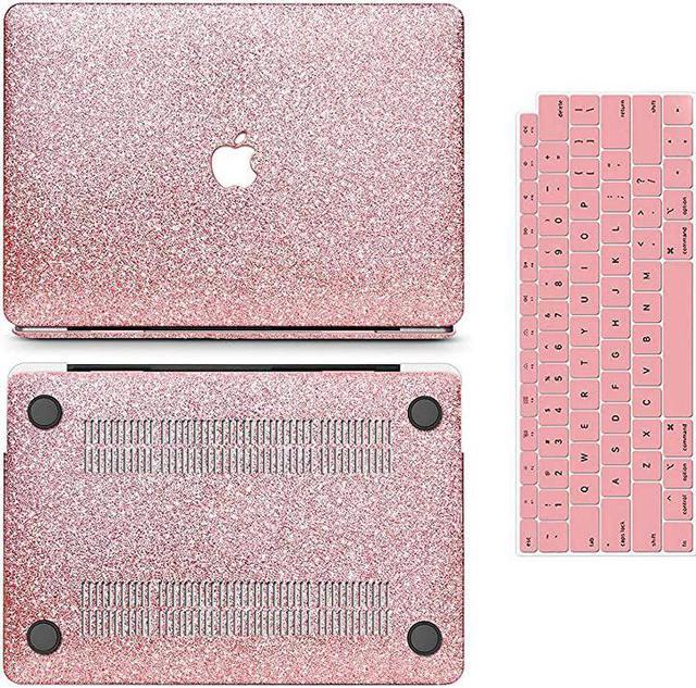 MacBook Air 13 Inch Case 2020 2019 2018 Release A2337 M1 A2179 A1932 with  Touch ID, Glitter Bling Smooth Leather Laptop Hard Shell Cover with  Keyboard Cover, Apple MacBook Air 2020 Case Retina 