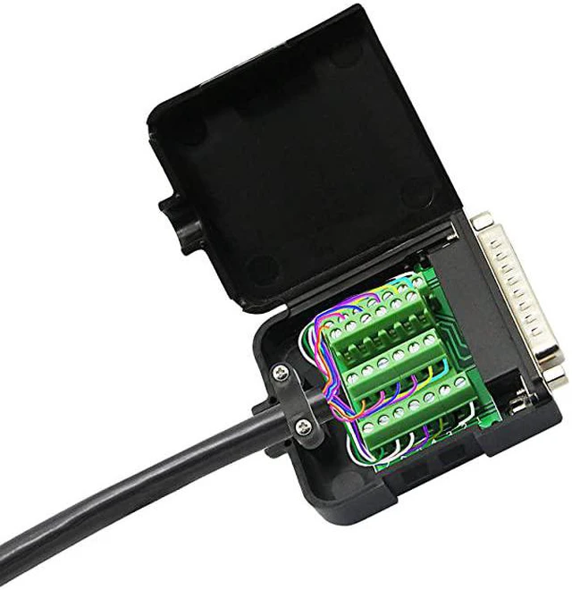 Alt view image 5 of 7 - DB25 Breakout Board DB25 Male DSUB Connector to DB25 Screw Solderless Wiring Terminal Module Breakout PCB Board Kits with Plastic Case M Black