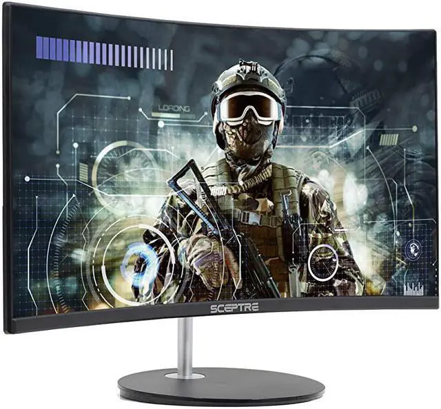 Alt view image 4 of 7 - 24" Curved 75Hz Gaming LED Monitor Full HD 1080P HDMI VGA Speakers, VESA Wall Mount Ready Metal Black 2019 (C248W-1920RN)