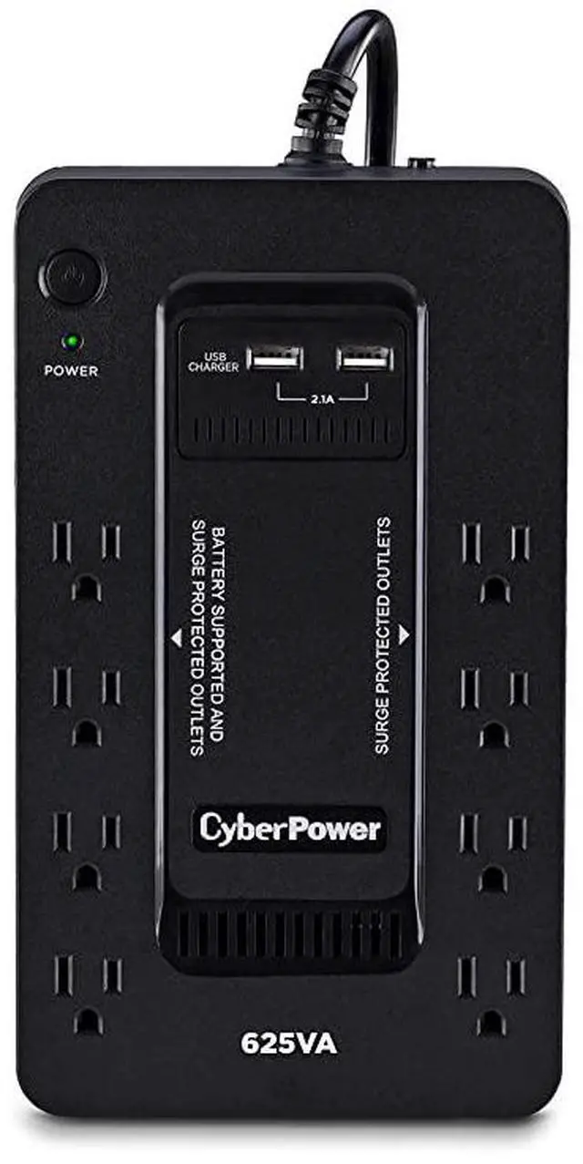 Alt view image 2 of 7 - ST625U Standby UPS System, 625VA/360W, 8 Outlets, 2 USB Charging Ports, Compact