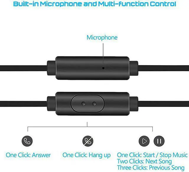 Alt view image 3 of 7 - 3 Packs Earbud Headphones with Remote Microphone  in Ear Earphone Stereo Sound Noise Isolating Tangle Free for Smartphones Laptops Gaming Fits All 35mm Interface Device