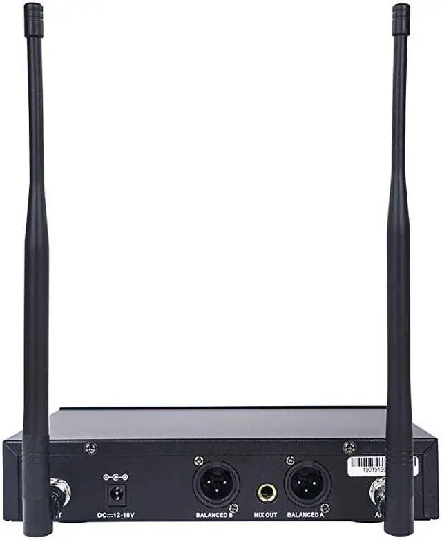 Alt view image 3 of 6 - Metal 200 Channels UHF Wireless Microphone System with 1 Handheld Mic 1 Lavalier Mic and Auto Scan for Church School Outdoor Wedding Meeting Party and Karaoke SWM26U2HL