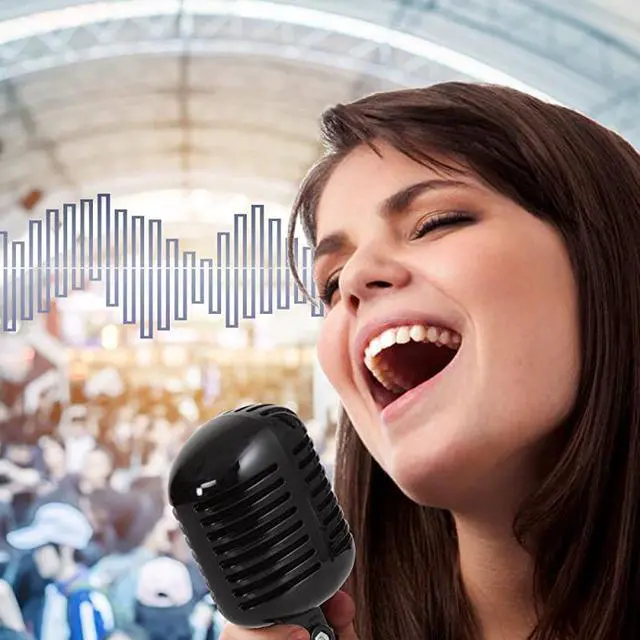 Alt view image 7 of 7 - Classic Retro Dynamic Vocal Microphone Old Vintage Style Unidirectional Cardioid Mic with XLR Cable Universal Stand Compatible Live Performance In Studio Recording  Pro PDMICR42BK Black