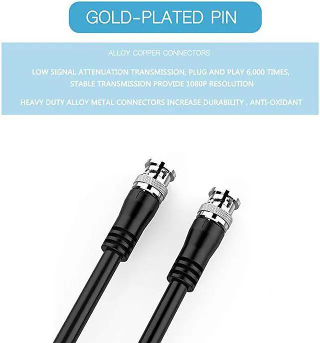 Alt view image 7 of 7 - SDI Cable 75ft  HDSDI Cable 3G 75 Ohm Coax Cable 755 BNC to BNC Cable Copper Connectors Anti Oxidant 1080P for Video Security Camera CCTV Systems