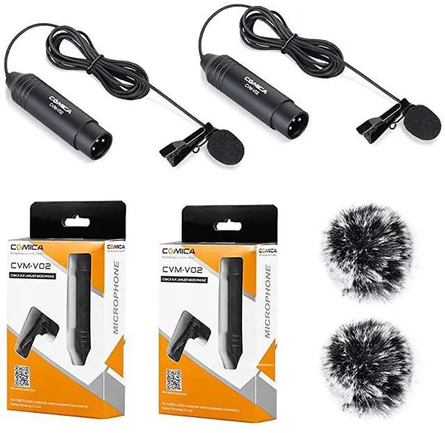 Alt view image 7 of 7 - XLR Microphone CVMV02O 2 Pack 59ft Phantom Power Omnidirectional Lavalier Lapel Microphone for Canon Sony Panasonic Camcorders ZOOM H4n H5 H6 Tascam DR40 DR60D DR70D DR100 Recorders