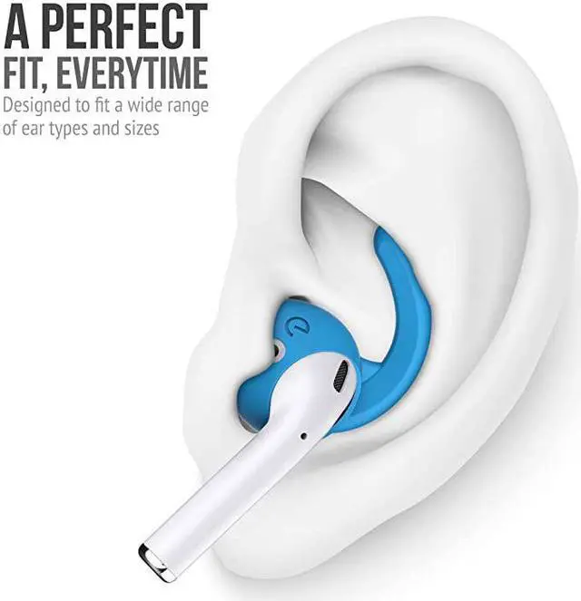 Alt view image 7 of 7 - 20 Ear Hooks and Covers Accessories Compatible with Apple AirPods 1 amp 2 or EarPods HeadphonesEarphonesEarbuds 3 Pairs Sky Blue