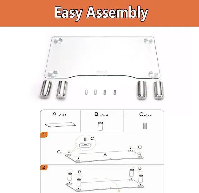 Alt view image 6 of 7 - Pack Computer Monitor Riser with Height Adjustable Multi Media Desktop Stand for Flat Screen LCD LED TV LaptopNotebookXbox One