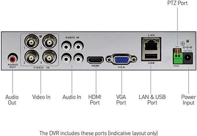 Alt view image 5 of 7 - 4 Channel 4 Camera Security System, Wired Surveillance 1080p HD DVR 1TB HDD, Audio Capture, Weatherproof, Color Night Vision, Heat & Motion Sensing Warning Light, Alexa + Google, SWDVK-445804WL