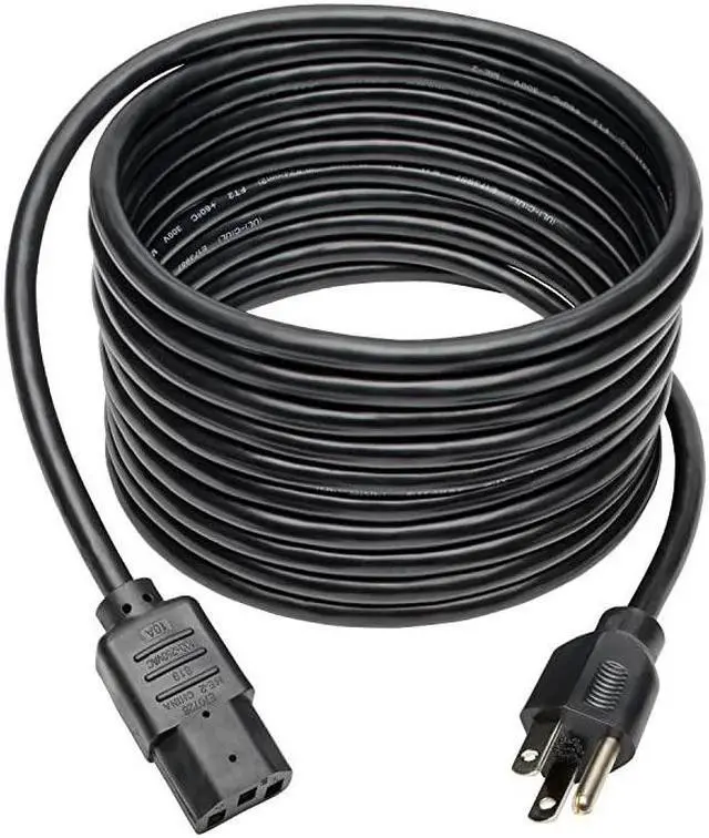 Alt view image 2 of 3 - Lite Standard Computer Power Cord 10A18AWG NEMA 515P to IEC320C13 15ftP006015Black