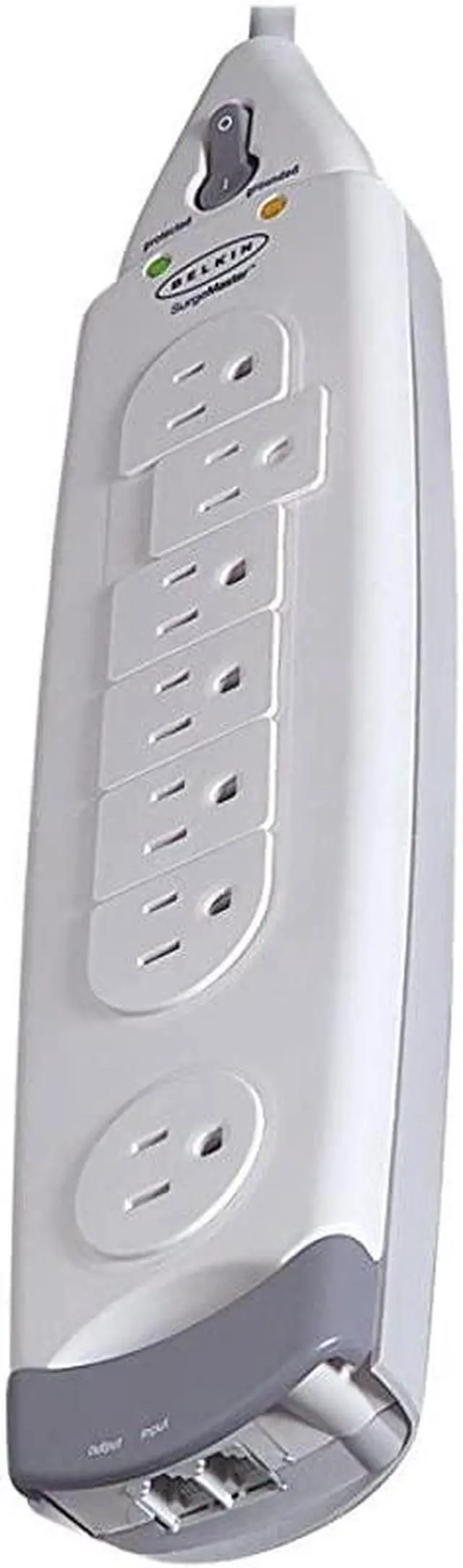 Alt view image 2 of 2 - 7Outlet SurgeMaster Home Series Power Strip Surge Protector with 12ft Cord 1045 Joules White