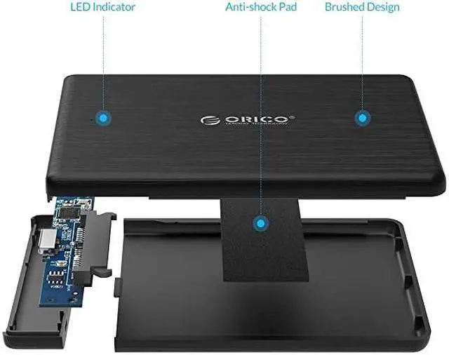 Alt view image 3 of 7 - USB30 to SATA III 25 External Hard Drive Enclosure for 7mm and 95mm 25 Inch SATA HDDSSD Tool Free UASP Supported Black2189U3