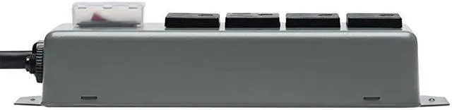 Alt view image 4 of 7 - LITE UL603CB6 Waber Industrial Power Strip 4 Outlet 6 Cord Locking Switch CoverBlack