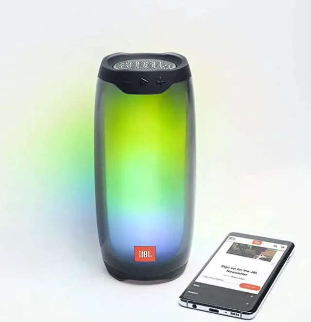Alt view image 5 of 7 - Pulse 4 - Waterproof Portable Bluetooth Speaker with Light Show - Black