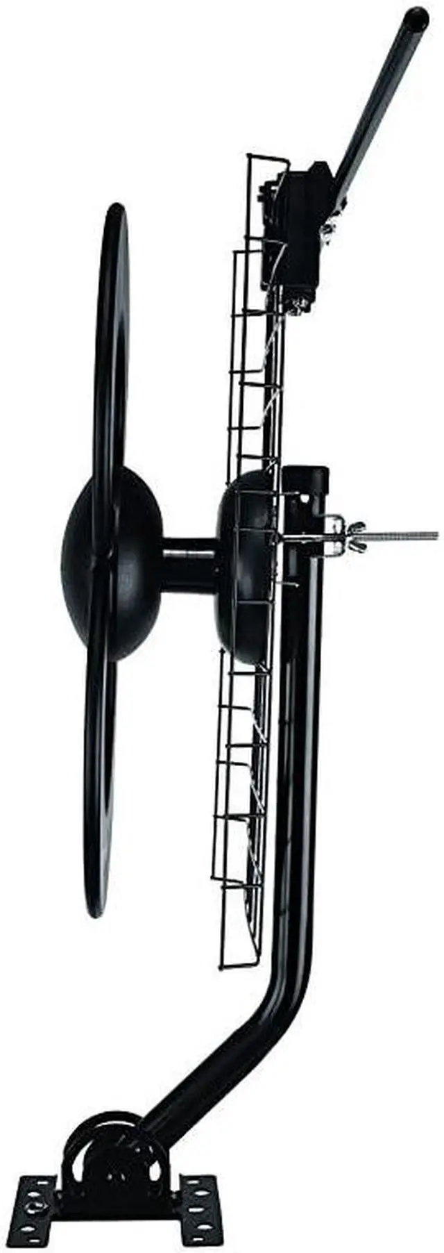 Alt view image 3 of 6 - ClearStream 2V TV Antenna 60+ Mile Range UHFVHF Multidirectional Indoor Attic Outdoor Mast wPivoting BaseHardware Adjustable Clamp Sealing Pads 4K Ready Black C2VCJM