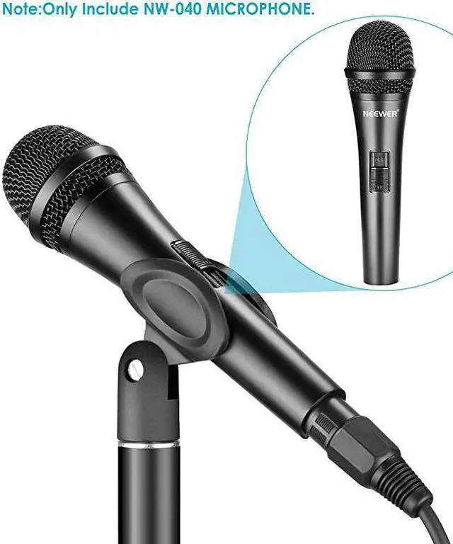 Alt view image 7 of 7 - Cardioid Dynamic Microphone with XLR Male to XLR Female Cable, Rigid Metal Construction for Professional Musical Instrument Pickup, Vocals, Broadcasting, Speech, Black (NW-040)