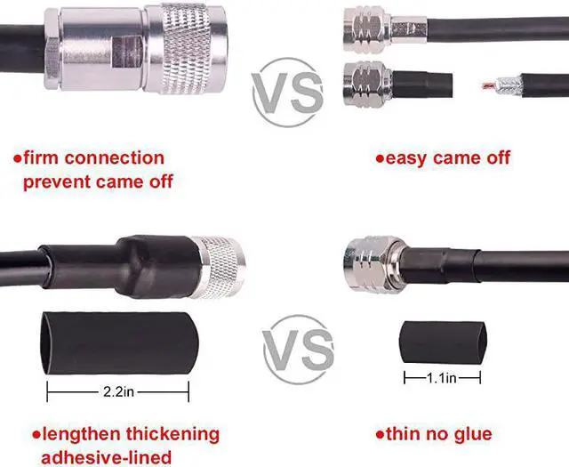 Alt view image 6 of 7 - KMR400 Coax Extension Cable N Male to N Male Connector 50 Ohm Pure Copper Low Loss Coaxial Cables for 3G4G5GLTEGPSWiFiRFHamRadio to Antenna or Phone Signal Booster Use Not for TV