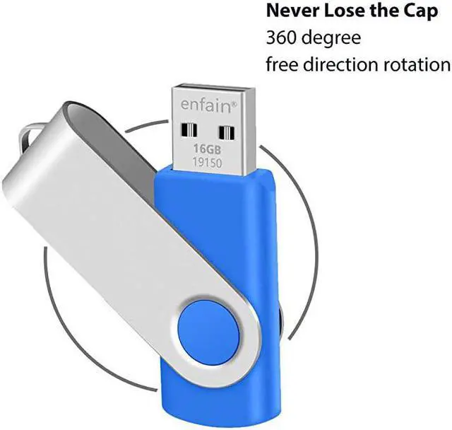 Alt view image 3 of 7 - 16GB USB 20 Flash Drives Blue Memory Stick Swivel Thumb Drives 16 GB Jump Drives with LED Indicators 10 Pack with 12 x White Labels for Marking Uploaded Content