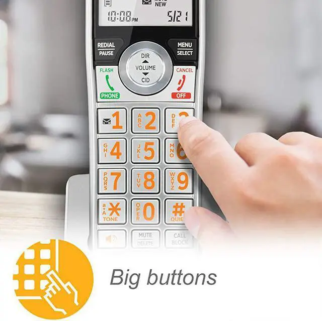 Alt view image 6 of 7 - CL84107 DECT 60 Expandable CordedCordless Phone with Smart Call Blocker BlackSilver with 1 Handset