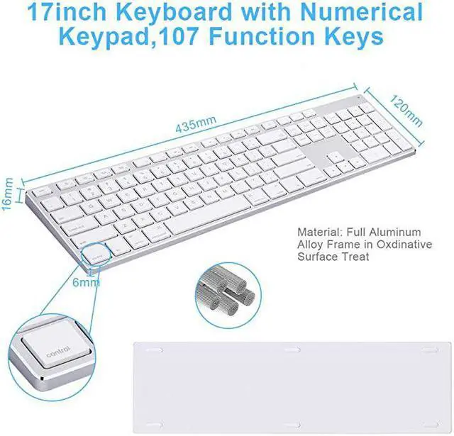 Alt view image 4 of 6 - USB Wired Keyboard with Numeric Keypad for Apple Mac Pro Mini Mac iMac iMac Pro MacBook ProAir