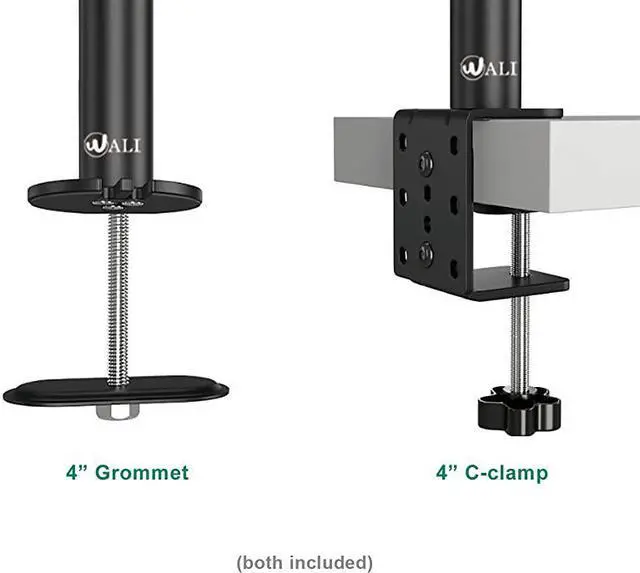 Alt view image 6 of 6 - Quad LCD Monitor Desk Mount Fully Adjustable Stand Fits 4 Screens up to 27 inch 22 lbs Weight Capacity per Arm M004 Black
