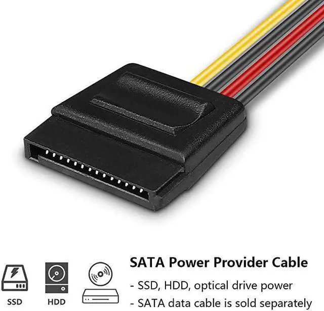 Alt view image 3 of 5 - SATA to Molex  3 Pack 4 Pin Molex to SATA Power Cable 10 Inches