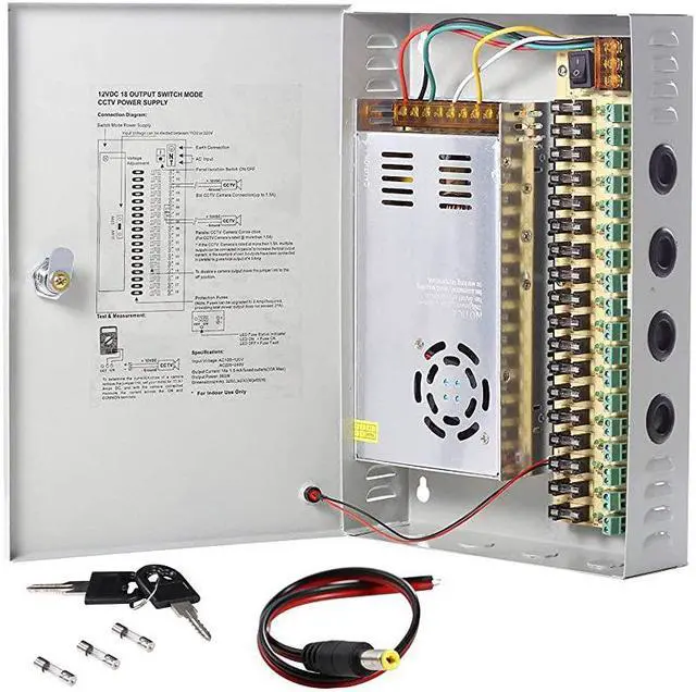Main image of 18 Channel Power Supply Switch Box CCTV Camera Distribution DC12V 30A Output