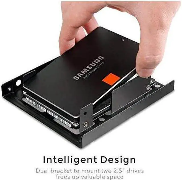 Alt view image 5 of 7 - 2x 25 Inch SSD to 35 Inch Internal Hard Disk Drive Mounting Kit BracketSATA Data Cables and Power Cables included