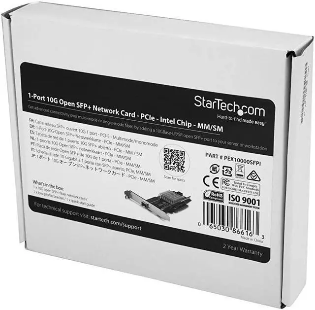 Alt view image 5 of 5 - com 10G Network Card - MM/SM - 1x Single 10G SPF+ Slot - Intel 82599 Chip - Gigabit Ethernet Card - Intel NIC Card (PEX10000SFPI)