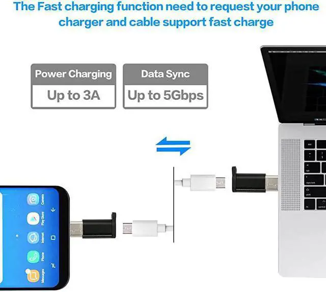 Alt view image 3 of 7 - USB Type C Adapter 5 Pack Micro USB Female to USB C Male Converter Android Charger Cable Connector with Keychain Fit Samsung Galaxy S10 S9 S8 Plus S9+ Note 9 8 LG V40 V30 V20 G7 G6 G5 Moto Z3